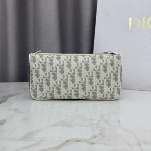 Dior Promenade Pouch with Chain White Dior Oblique Jacquard S2504OUQY_M928 - Default Title - View 3