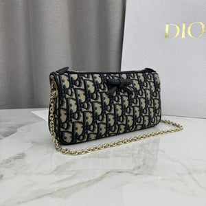 Dior Promenade Pouch with Chain Blue Dior Oblique Jacquard S2504OUQY_M928 - Default Title - View 2