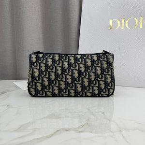 Dior Promenade Pouch with Chain Blue Dior Oblique Jacquard S2504OUQY_M928 - Default Title - View 3