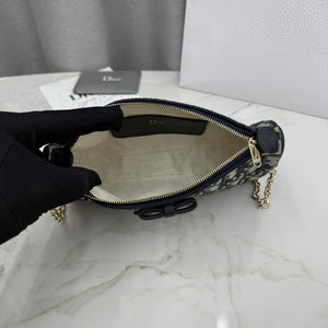 Dior Promenade Pouch with Chain Blue Dior Oblique Jacquard S2504OUQY_M928 - Default Title - View 8