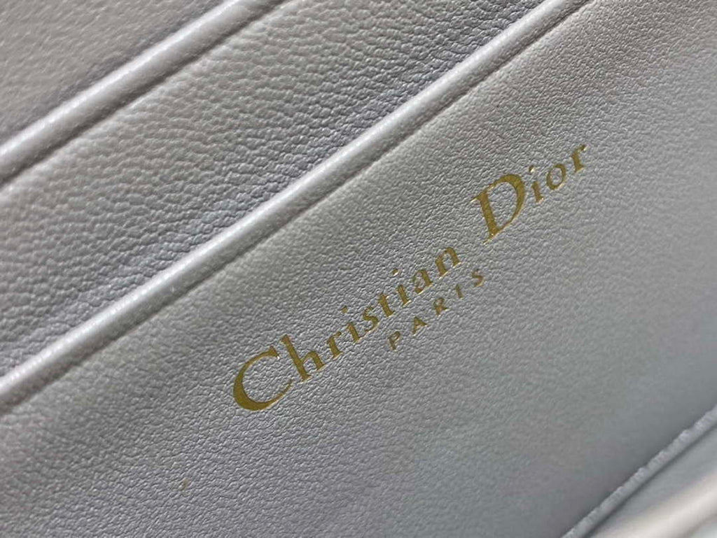 Dior S0011 Lady Dior Zipper Card Holder Medium Gray Cannage Lambskin