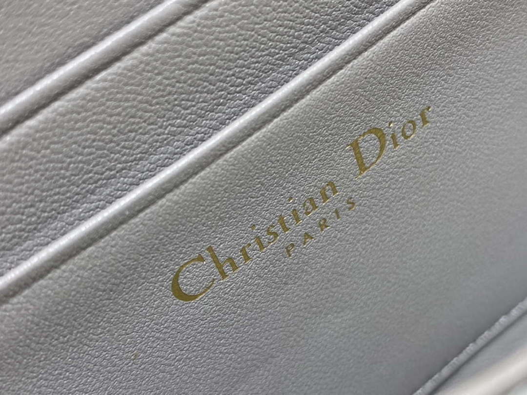 Dior S0011 Lady Dior Zipper Card Holder Medium Gray Cannage Lambskin - Default Title - View 6