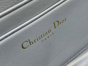 Dior S0011 Lady Dior Zipper Card Holder Medium Light Blue patent leather Lambskin - Default Title - View 6