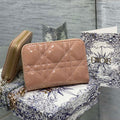 Dior S0011 Lady Dior Zipper Card Holder Medium Light Pink patent leather Lambskin - Default Title - View 1