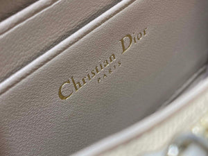 Dior S0011 Lady Dior Zipper Card Holder Medium Nude Cannage Lambskin - Default Title - View 6