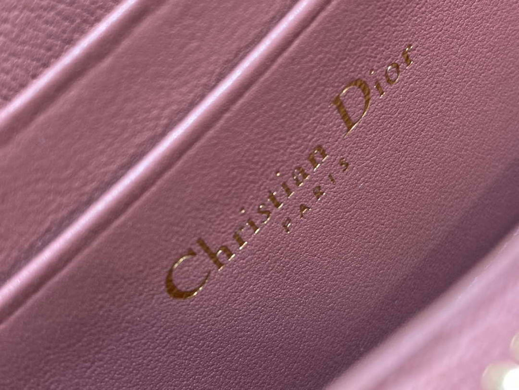 Dior S0011 Lady Dior Zipper Card Holder Medium Pink Cannage Lambskin