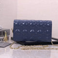 Dior S0204 Lady Dior Pouch Patent Cannage Calfskin Blue - Default Title - View 1