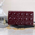 Dior S0204 Lady Dior Pouch Patent Cannage Calfskin Wine Red - Default Title - View 1