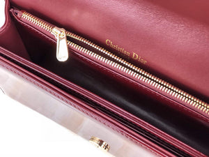 Dior S0204 Lady Dior Pouch Patent Cannage Calfskin Wine Red - Default Title - View 9