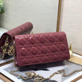 Dior S0204 Lady Dior Pouch Patent Cannage Calfskin Light Purple - Default Title - View 1