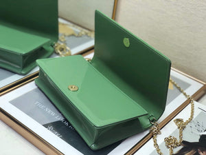 Dior S0204 Lady Dior Pouch Patent Cannage Calfskin Green - Default Title - View 7