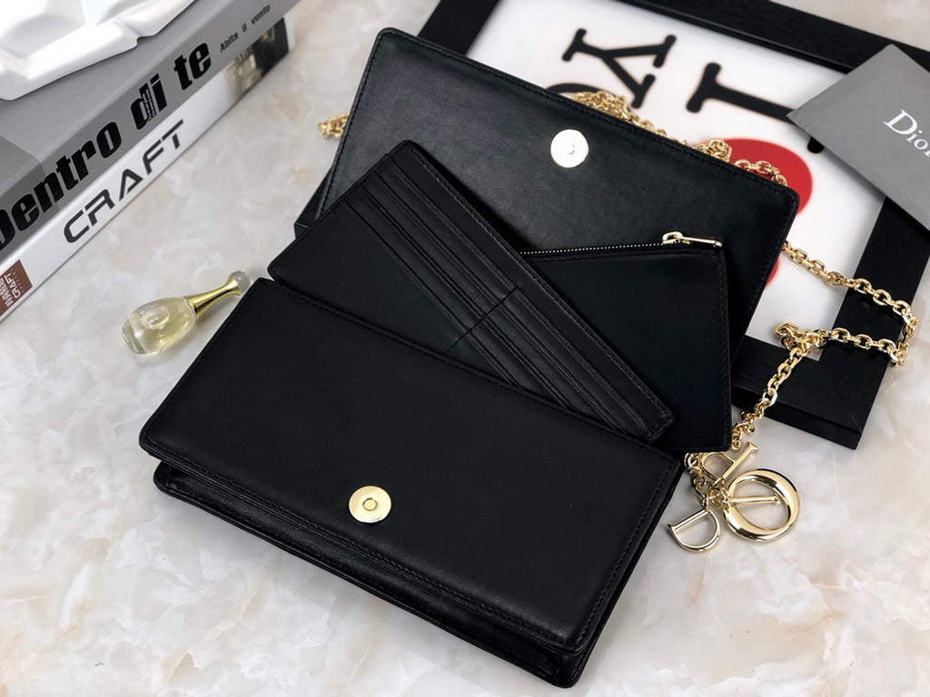 Dior S0204 Lady Dior Pouch Ultramatte Cannage Calfskin Black