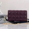Dior S0204 Lady Dior Pouch Ultramatte Cannage Calfskin Wine red - Default Title - View 1