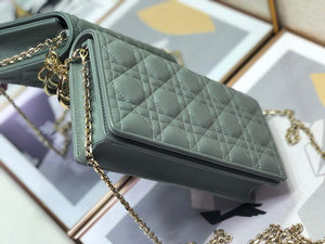 Dior S0204 Lady Dior Pouch Ultramatte Cannage Calfskin Light green - Default Title - View 4