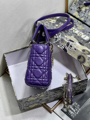 Dior M0505 Mini LADY Dior Bag Purple Cannage Lambskin - Default Title - View 7