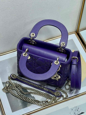 Dior M0505 Mini LADY Dior Bag Purple Cannage Lambskin - Default Title - View 8