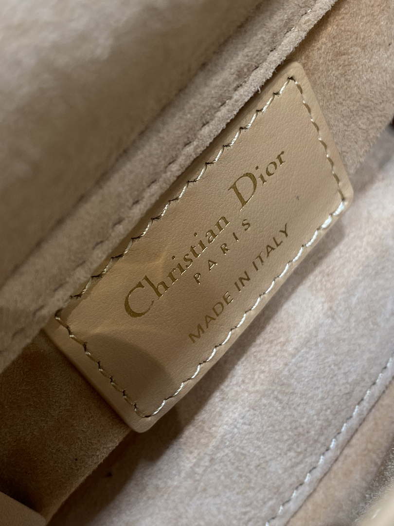 Dior S0856 MICRO LADY BAG Limited edition handmade beads Lambskin  Apricot