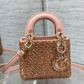 Dior S0856 MICRO LADY BAG Limited edition handmade beads Lambskin Pink - Default Title - View 1