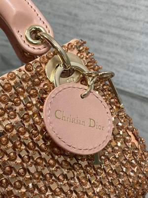 Dior S0856 MICRO LADY BAG Limited edition handmade beads Lambskin Pink - Default Title - View 8