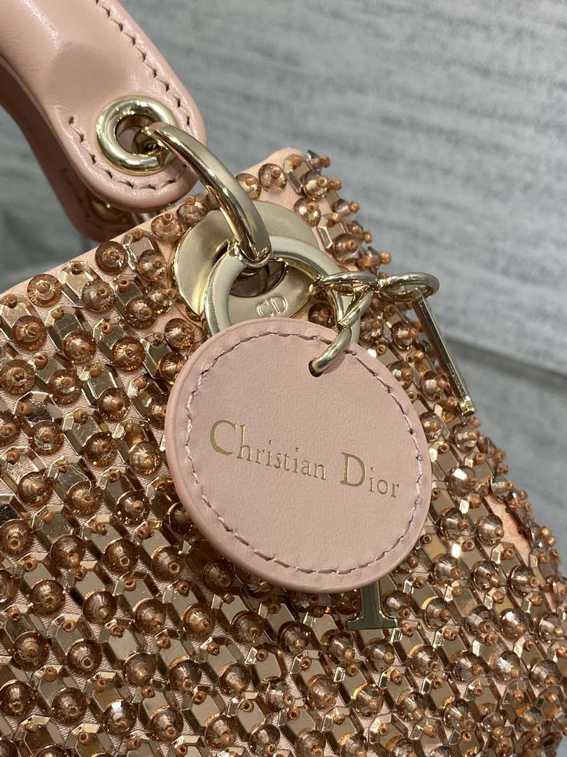 Dior S0856 MICRO LADY BAG Limited edition handmade beads Lambskin Pink - Default Title - View 8