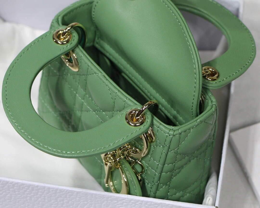 Dior S0856 MICRO LADY Dior Bag Green Cannage Lambskin - luxibagsmall