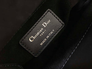Dior S0856 Micro Lady Dior Bag Horizon Black Metallic Cannage Lambskin with multicolor embroidery sequins - Default Title - View 9