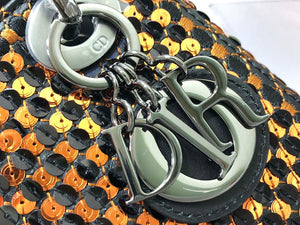 Dior S0856 Micro Lady Dior Bag Horizon Black Metallic Cannage Lambskin with Gold embroidery sequins - Default Title - View 6