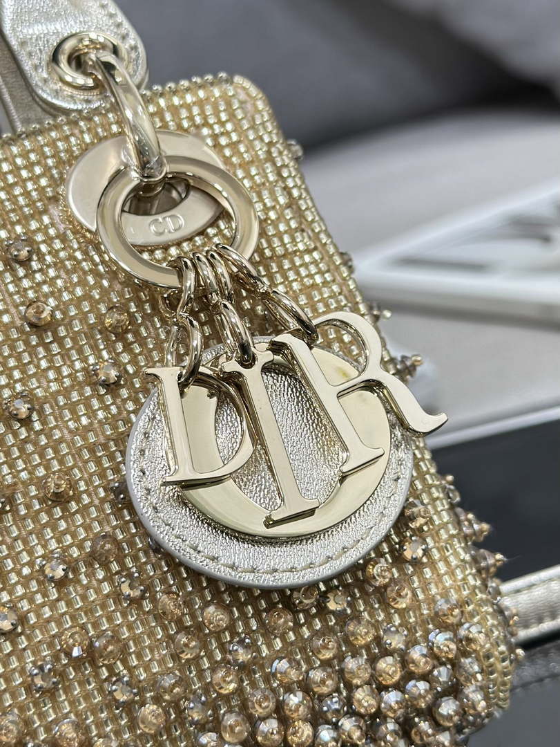 Dior S0856 MICRO LADY DIOR BAG Horizon Metallic Cannage Lambskin embroidery beads - Default Title - View 6
