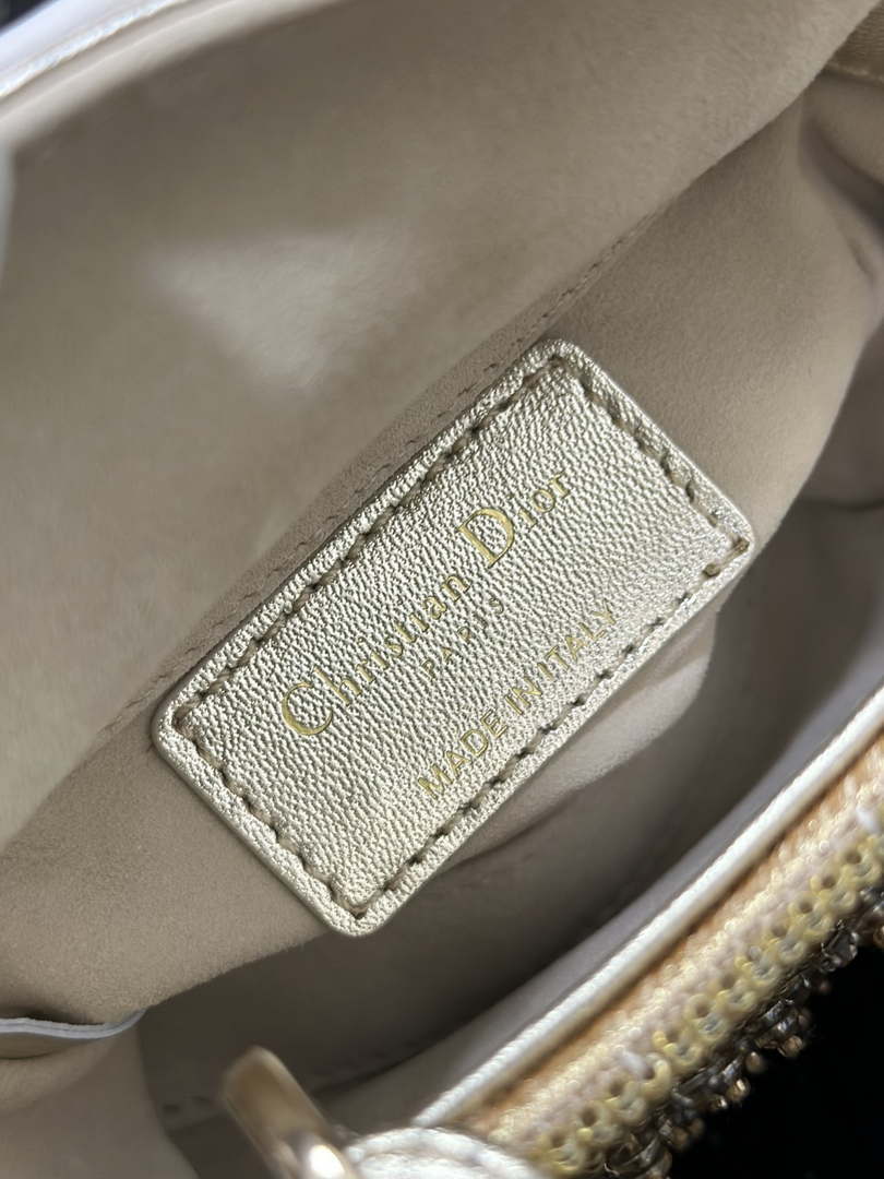 Dior S0856 MICRO LADY DIOR BAG Horizon Metallic Cannage Lambskin embroidery beads - Default Title - View 9