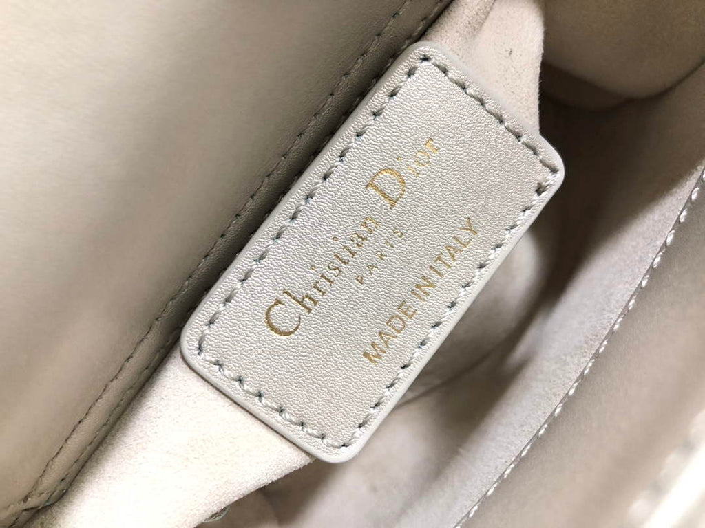 Dior S0856 MICRO LADY DIOR BAG Horizon Yellow and Pink Metallic Cannage Lambskin Embroidered with Beads