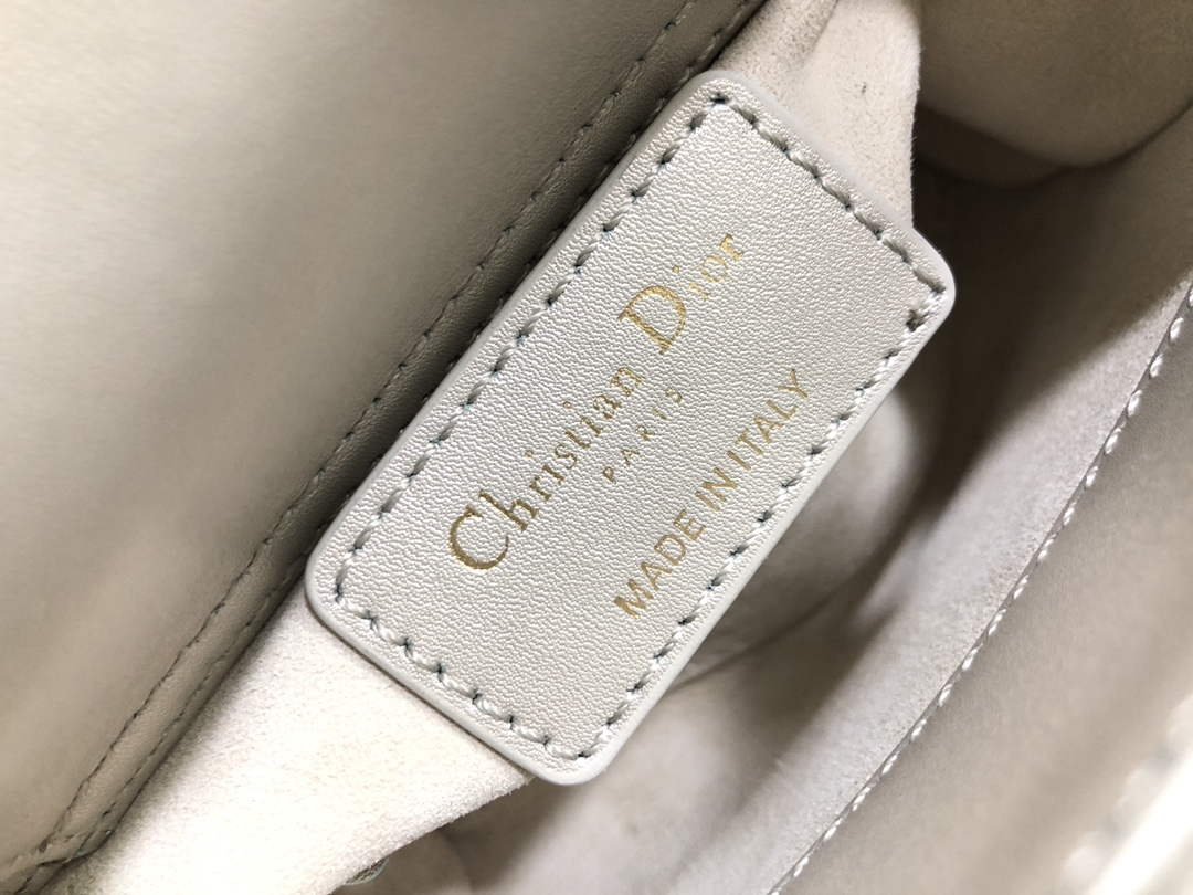 Dior S0856 MICRO LADY DIOR BAG Horizon Yellow and Pink Metallic Cannage Lambskin Embroidered with Beads