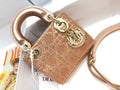 Dior S0856 MICRO LADY DIOR BAG Horizon Pink Metallic Cannage Lambskin Embroidered with Beads