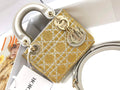 Dior S0856 MICRO LADY DIOR BAG Horizon Yellow Metallic Cannage Lambskin Embroidered with Beads