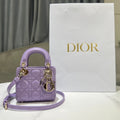 Dior S0856 Micro Lady Dior Bag Lilac Cannage Lambskin - Default Title - View 1