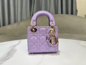 Dior S0856 Micro Lady Dior Bag Lilac Cannage Lambskin - Default Title - View 4