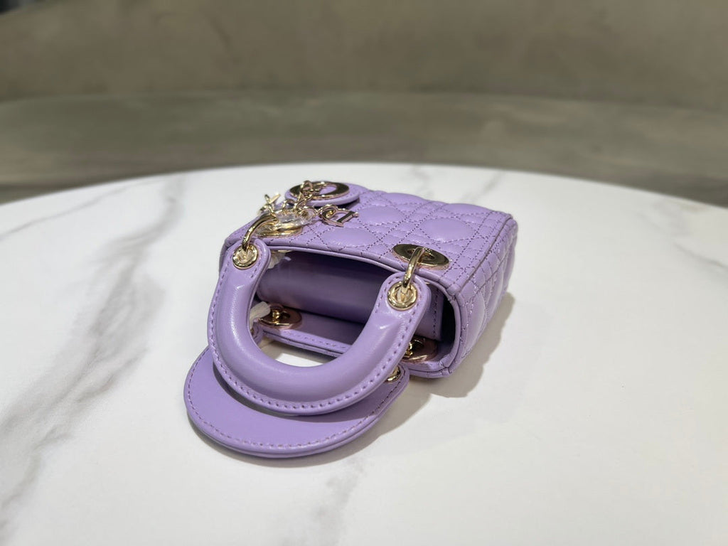 Dior S0856 Micro Lady Dior Bag Lilac Cannage Lambskin