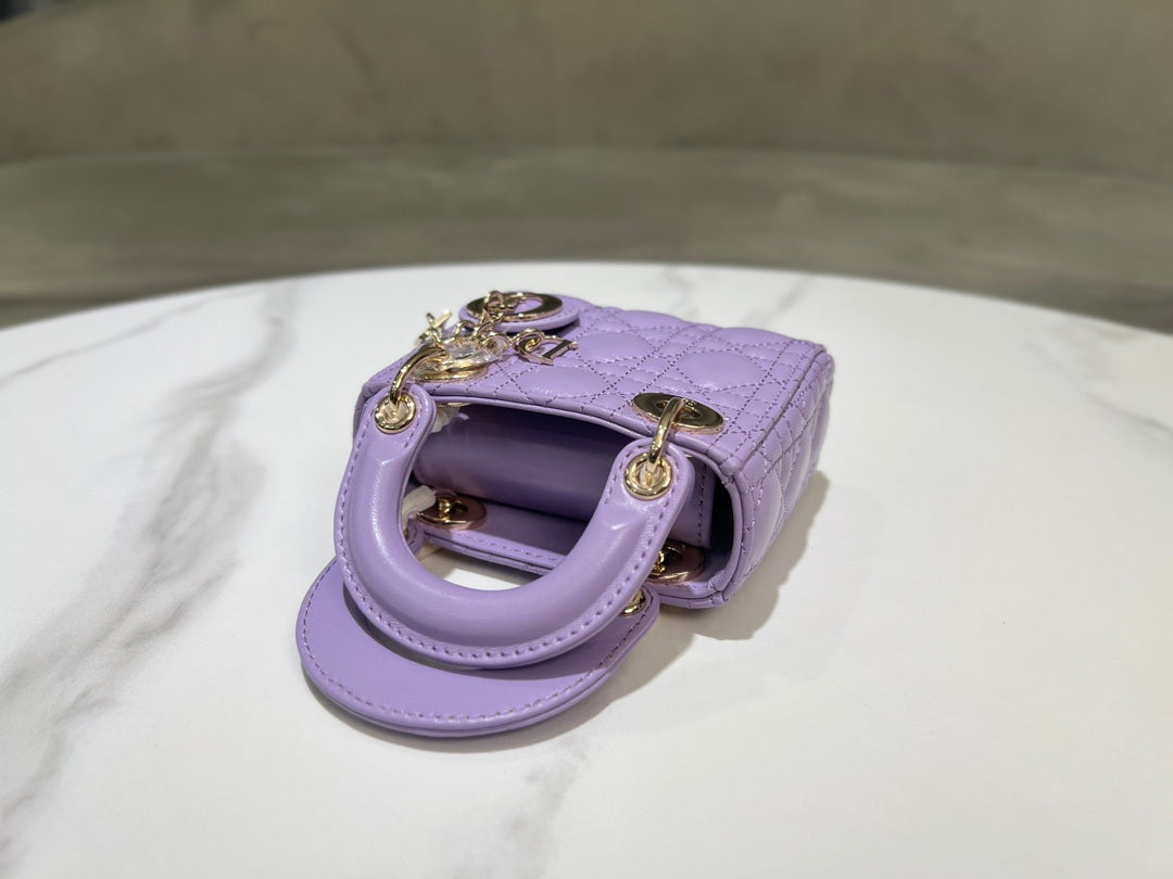 Dior S0856 Micro Lady Dior Bag Lilac Cannage Lambskin - Default Title - View 8