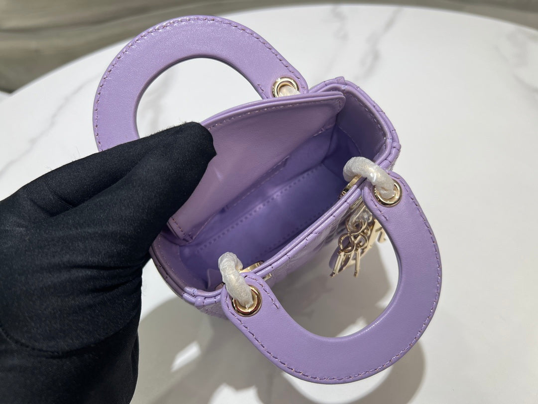 Dior S0856 Micro Lady Dior Bag Lilac Cannage Lambskin - Default Title - View 10