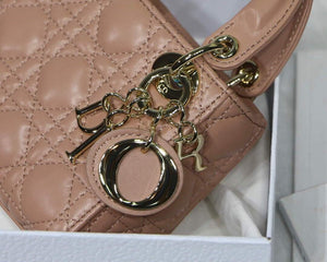 Dior S0856 MICRO LADY Dior Bag Tan Cannage Lambskin - luxibagsmall