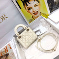 Dior S0856 MICRO LADY Dior Bag White Cannage Lambskin with Pearl - Default Title - View 1