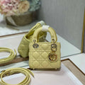 Dior S0856 MICRO LADY Dior Bag Yellow Cannage Lambskin - Default Title - View 1