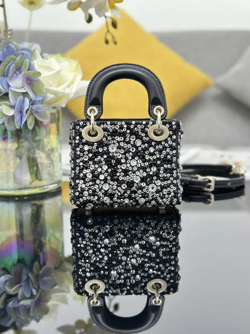 Dior S0856 Micro Lady Dior Limited edition Embroidered Beaded Black
