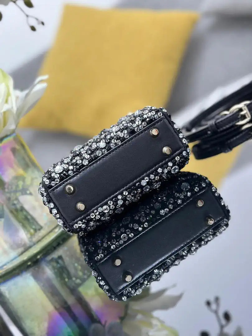 Dior S0856 Micro Lady Dior Limited edition Embroidered Beaded Black