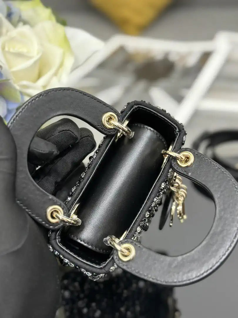 Dior S0856 Micro Lady Dior Limited edition Embroidered Beaded Black