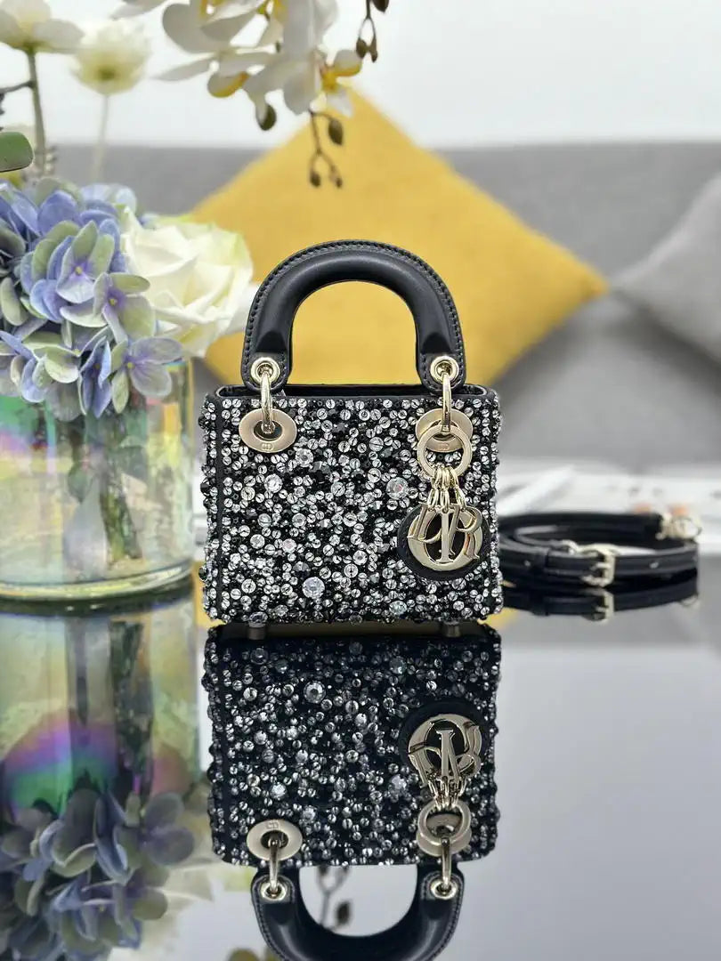 Dior S0856 Micro Lady Dior Limited edition Embroidered Beaded Black