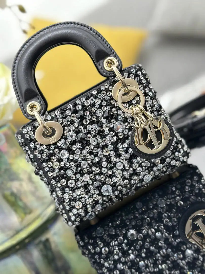 Dior S0856 Micro Lady Dior Limited edition Embroidered Beaded Black