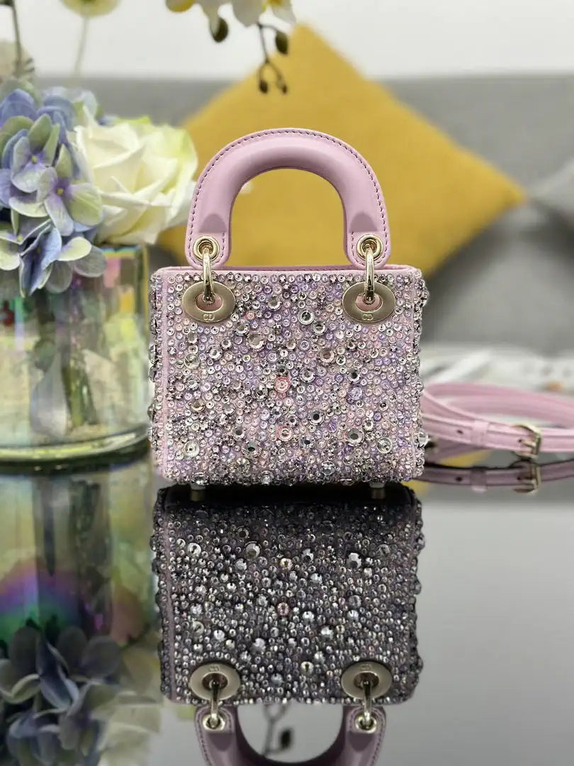 Dior S0856 Micro Lady Dior Limited edition Embroidered Beaded Pink