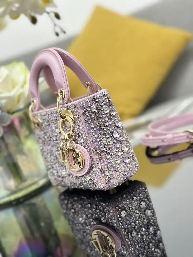 Dior S0856 Micro Lady Dior Limited edition Embroidered Beaded Pink