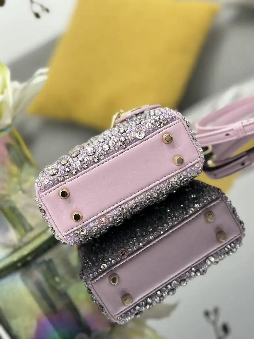 Dior S0856 Micro Lady Dior Limited edition Embroidered Beaded Pink