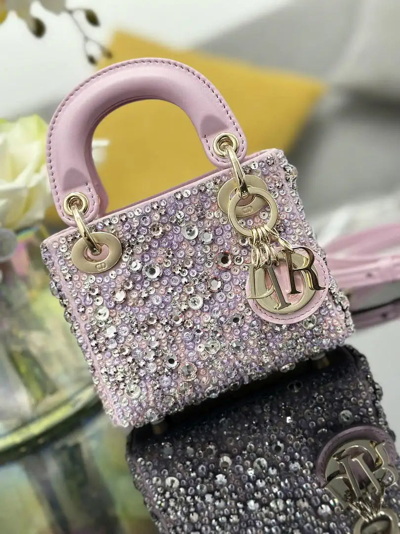 Dior S0856 Micro Lady Dior Limited edition Embroidered Beaded Pink